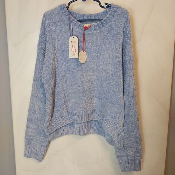 Pink Republic Girl's Sweater Sz L Buttery Soft Cropped Side Slits Comfy Cozy - Picture 1 of 11